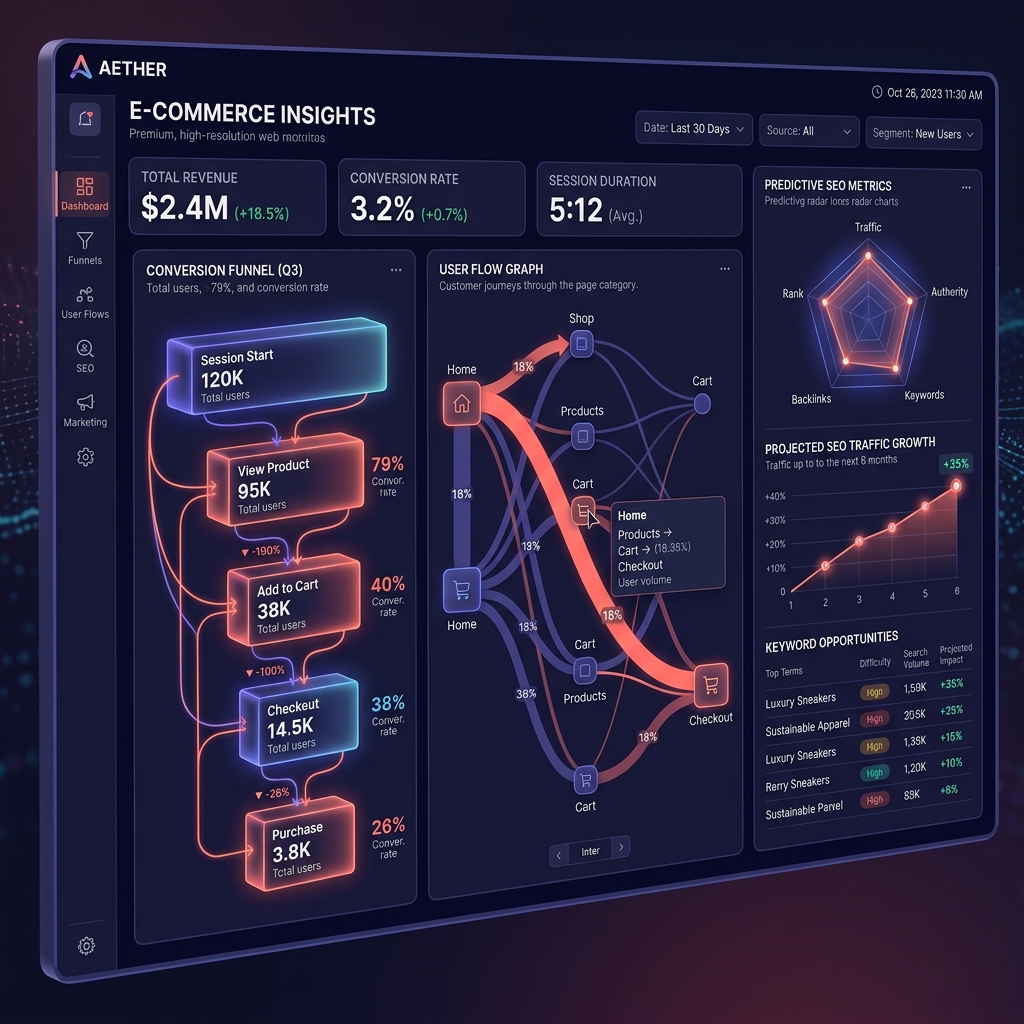 E-commerce web analytics dashboard